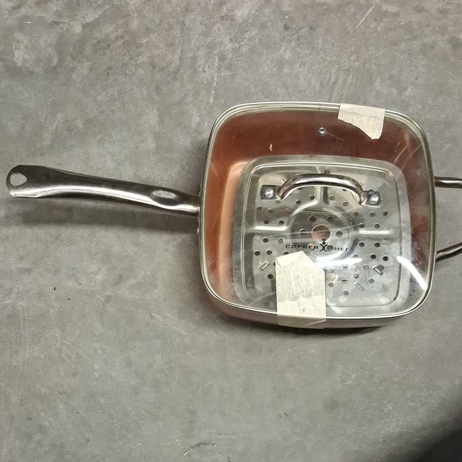 Copper Chef 11″ Square Non-Stick Frying Pan Skillet w/ Glass Lid