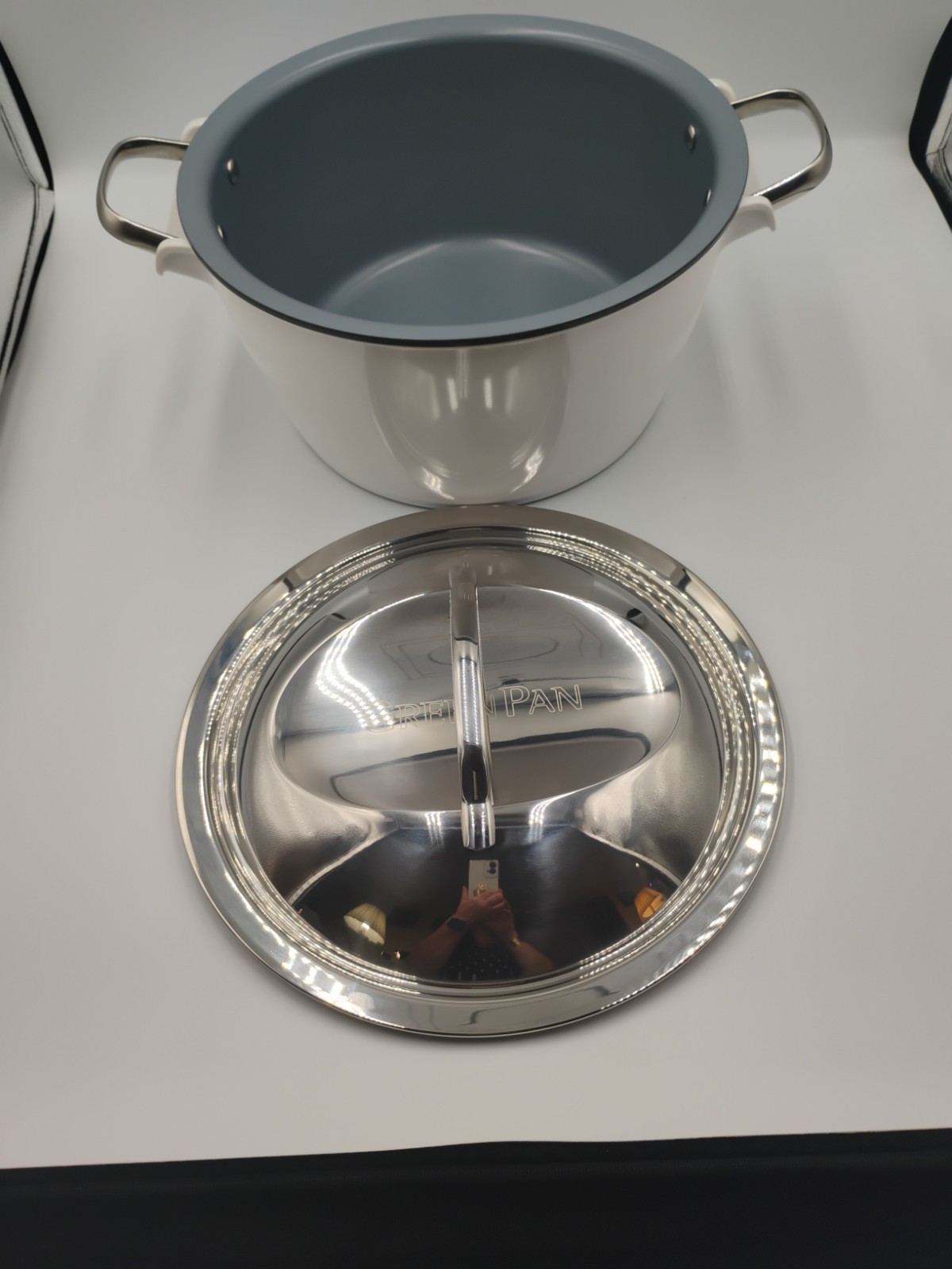 New Green Pan 5Qt 3-Piece Hot Pot Casserole/ Dutch Oven Set W/ Thermal Server