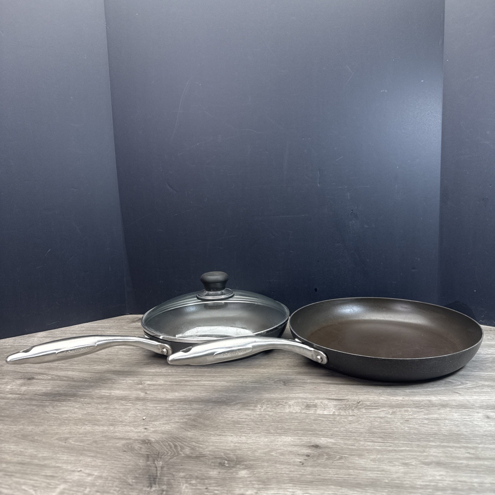 (Set Of 2) Scanpan Pro S, T+ Fry Pan Set 9in and 11in Stratanium Nonstick