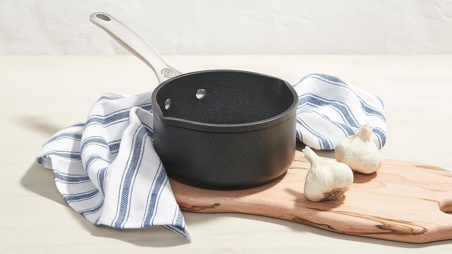 Toughened Nonstick Pro Open Saucepan with Double Pour Spouts, 1.7 qt.