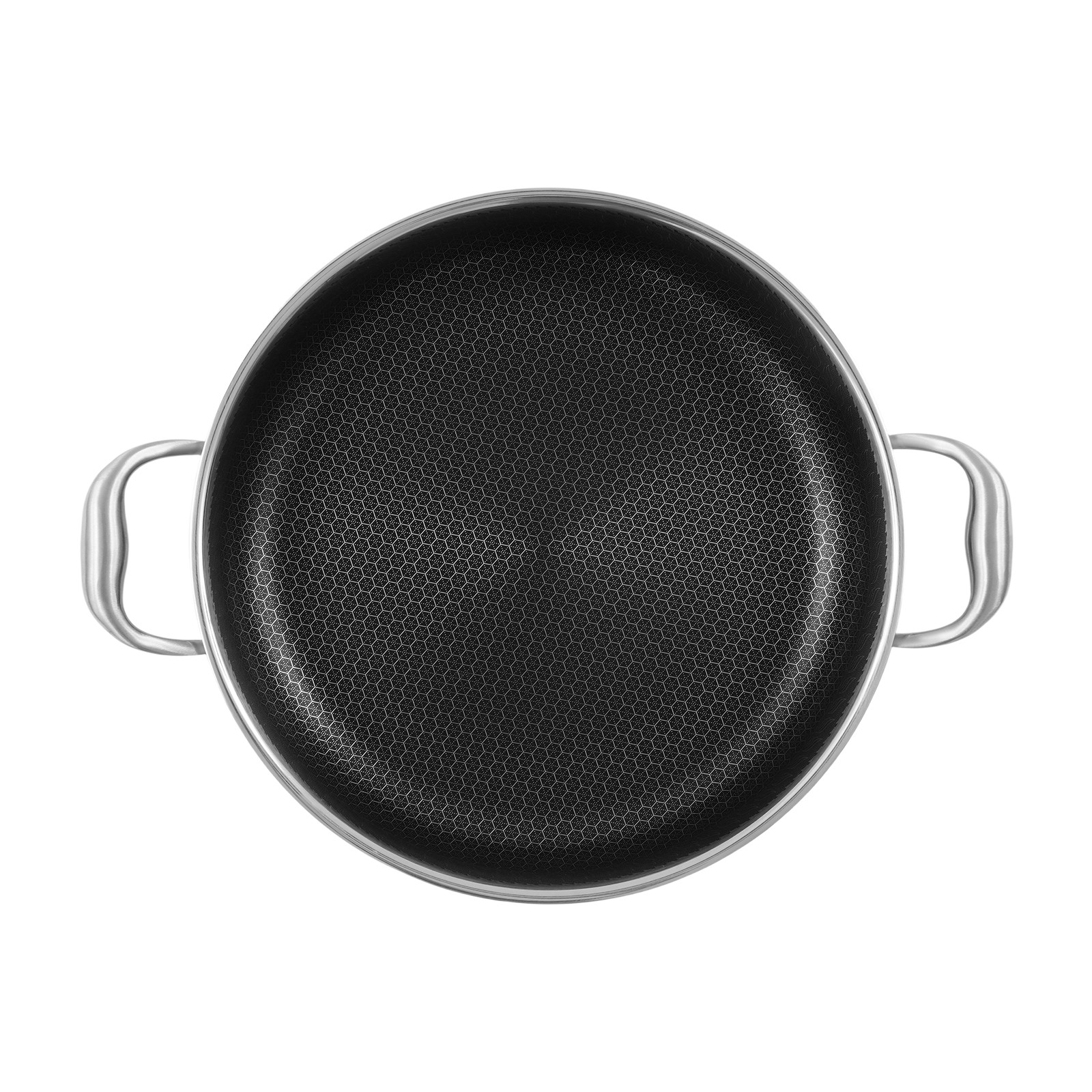 Flat-Bottomed Frying Pan with 2 Handle, Kitchen Round Flat-Bottomed Frying Pan