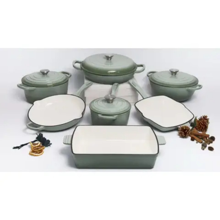 7-5Pc Ceramic Cookware Set Pots & Pans w/ Lids Modern Kitchen Set Preorder