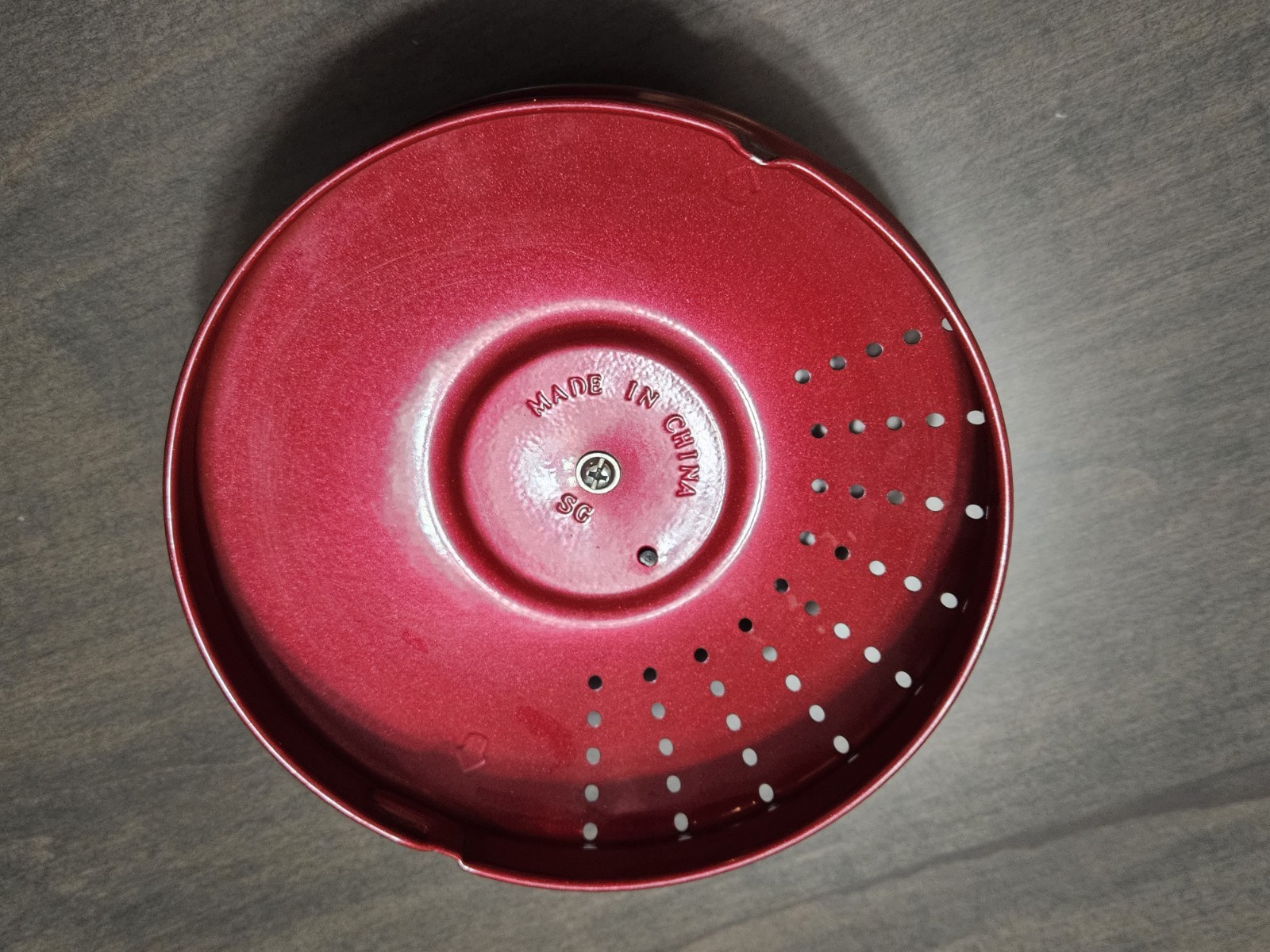 Steel Red Pasta Pot Strainer Lid Nonstick 7” Locking Lid