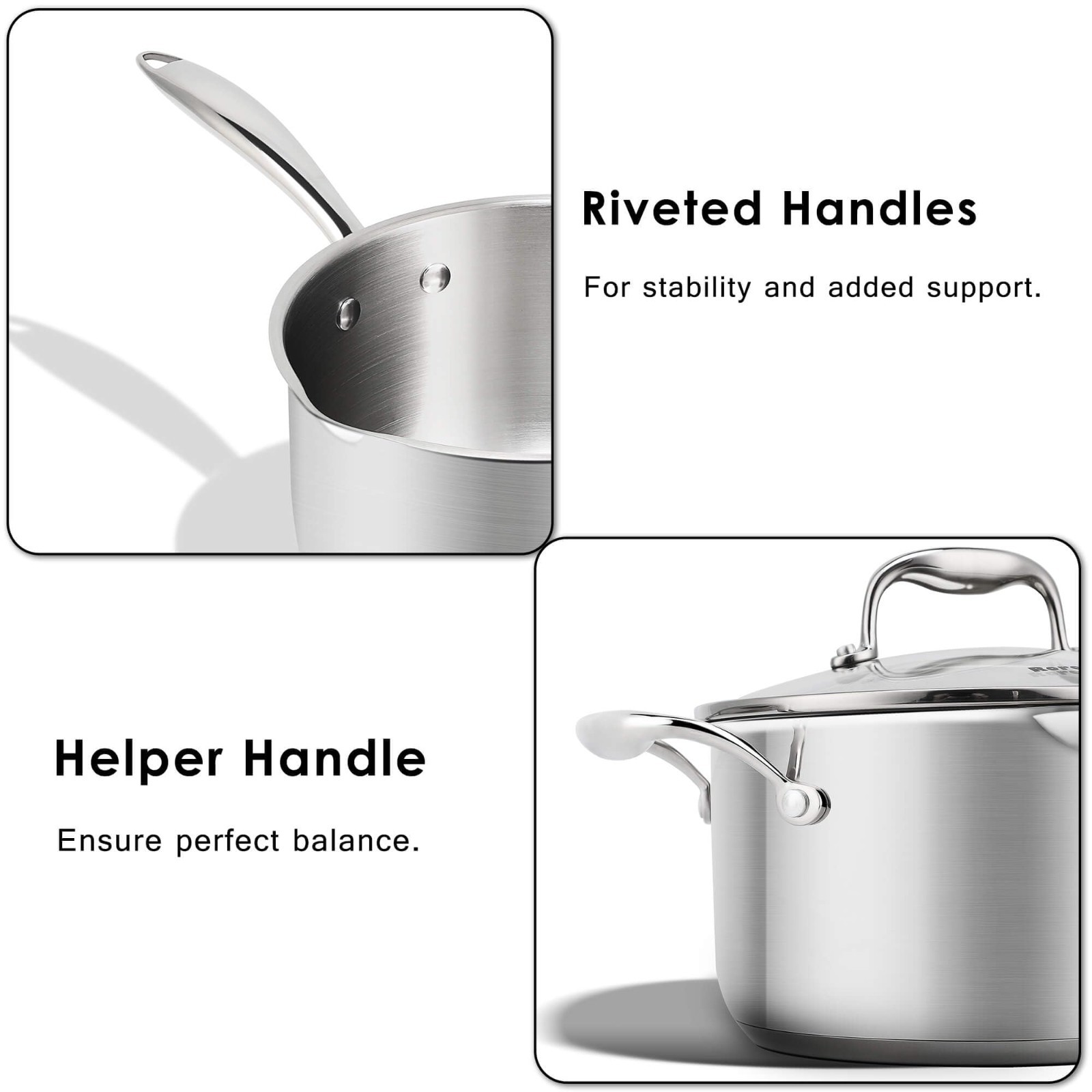Stainless Steel 3.7Qt Saucepan with Pour Spout, Glass Lid & Strainer – Cooking P