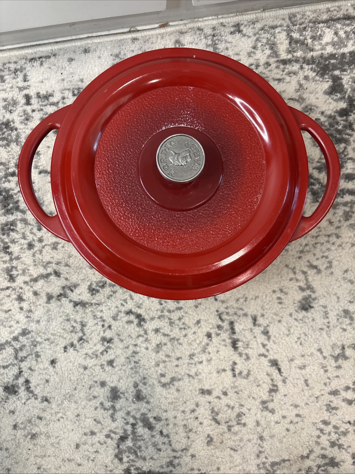 Nordic Ware Dutch Oven Braiser Pan POT Enameled Cast Aluminum Red Made in USA