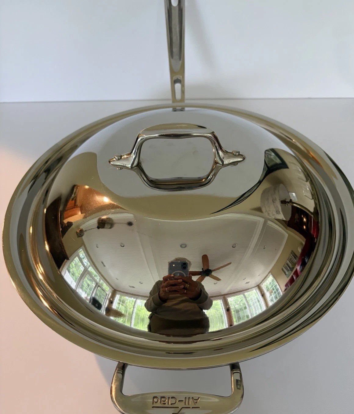 All Clad Metalcrafters Copper Core 12” 4 Qt Saucier Pan + Dome Cover EUC!