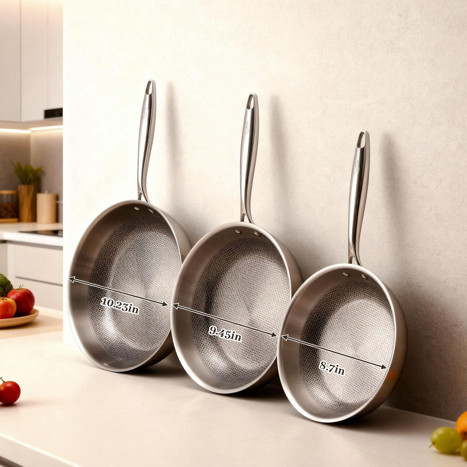 9.45″ Titanium Pans for Cooking Pure Healthy Titanium Frying Pan | No Coating
