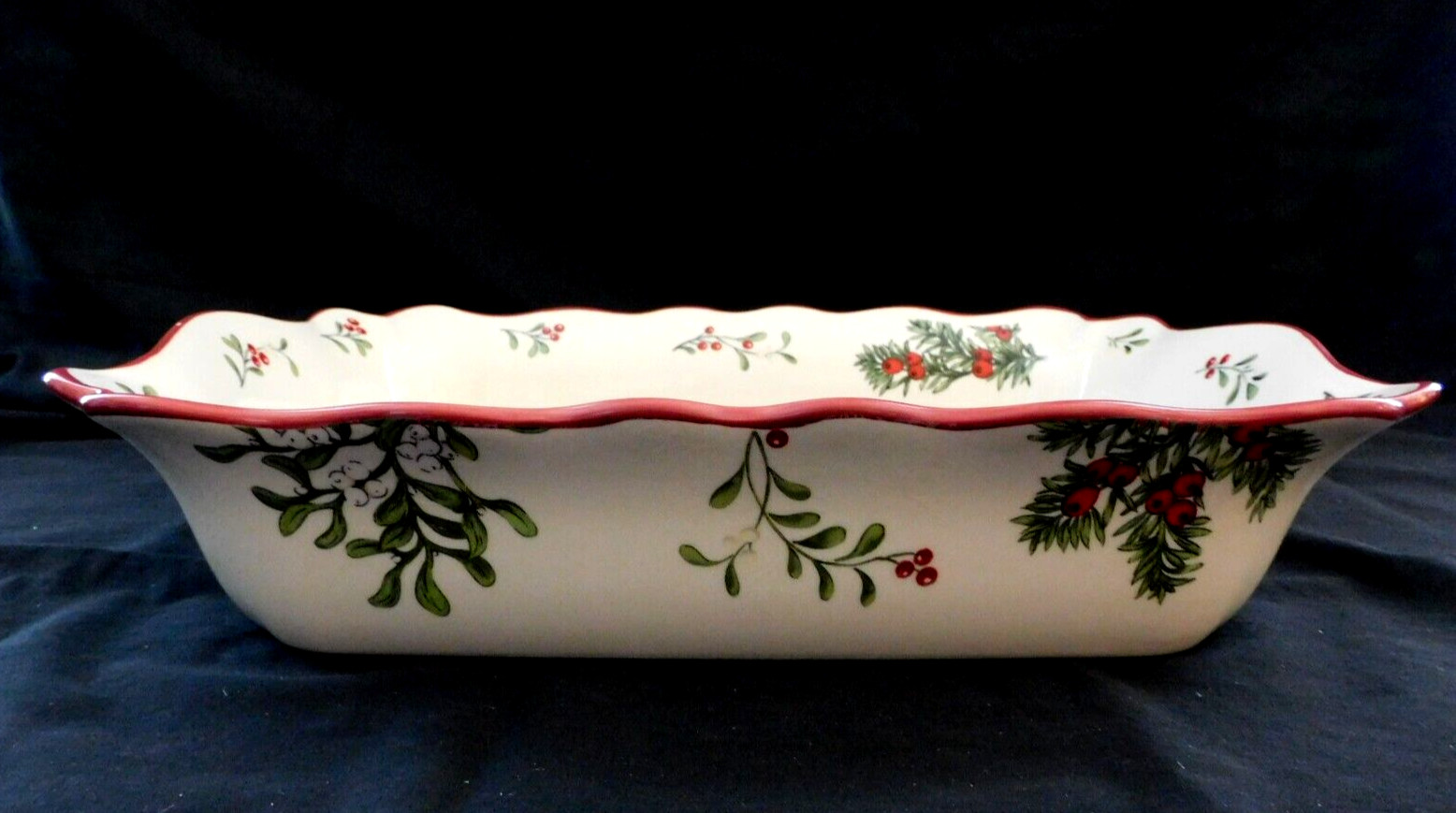 NWT Better Homes Gardens Heritage Winter Forest Rectangular Baker 13.75″ x 9.5″