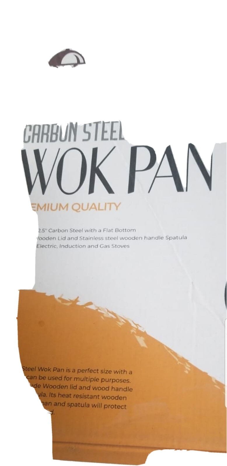 SKY LIGHT Wok Pan with Lid, Stir Fry Pan 12.5-inch, 100% Carbon Steel 12232