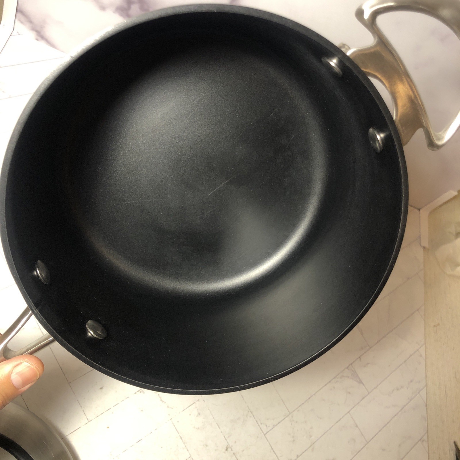 Scanpan Ctx M-03 3.25 Quart Sauce Pot Ceramic Titanium Induction w Lid CLEAN
