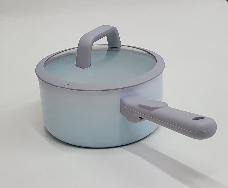 BKLYN Steel Co Lunar Eclipce Ceramic Nonstick Cookware Set 12 Pc Light Blue
