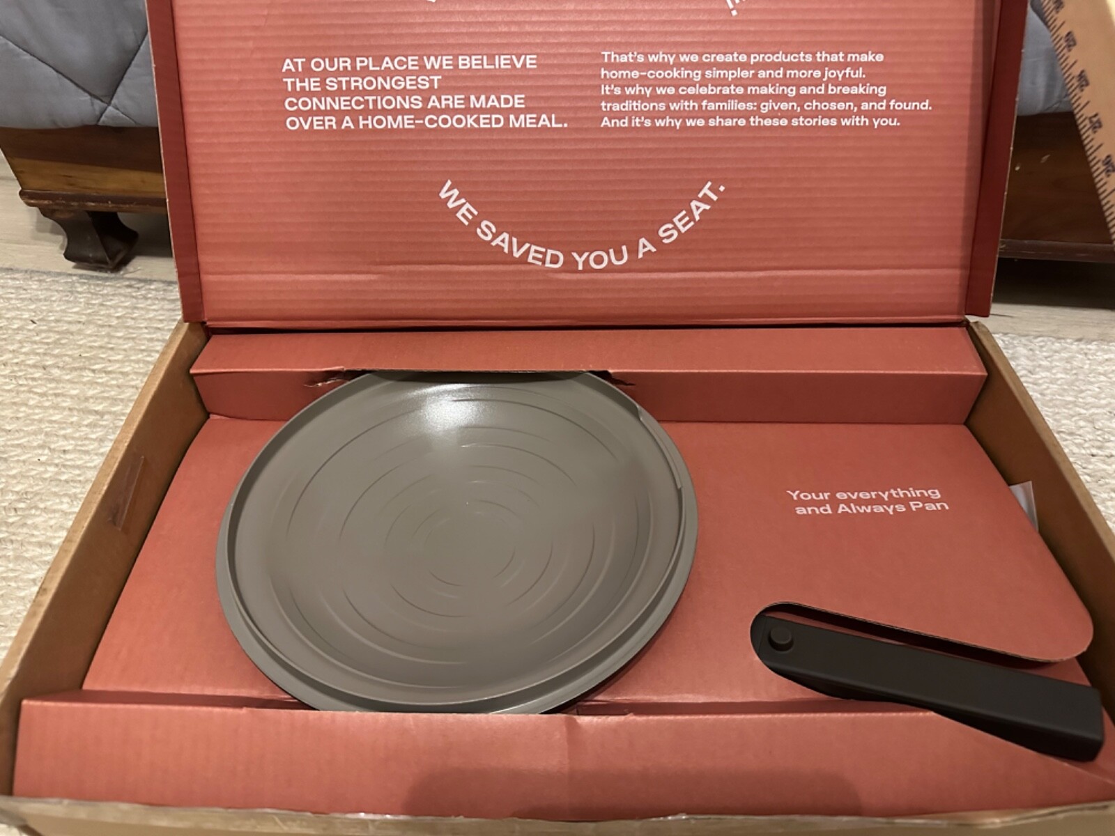 Our Place Always Pan 2.6 Qt 10.5” w/ Wooden Spoon + Steamer Basket -2.0 BLACK