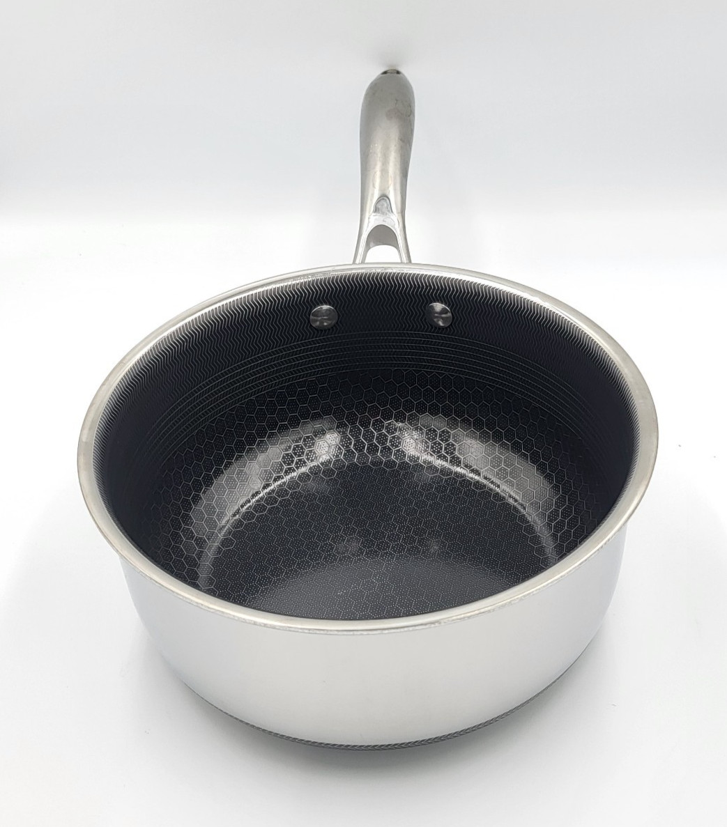 Hexclad Hybrid Non Stick Pot Stainless Steel Saucepan 3-Quart – With Lid