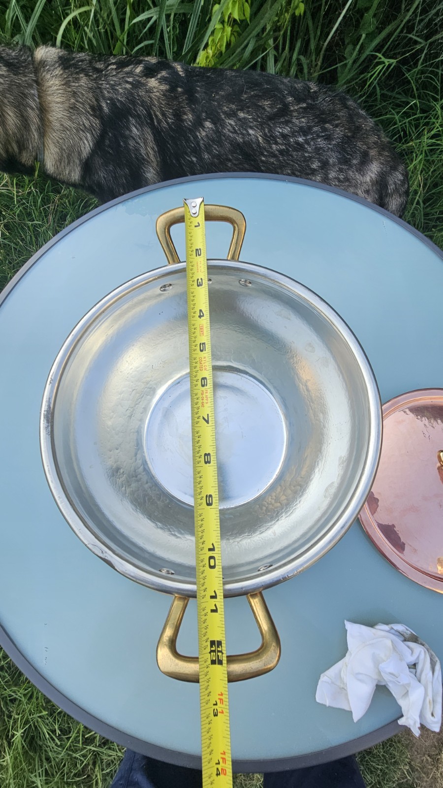 Ruffoni 7.5 Qt Historia Hammered Copper Stockpot w/Classic Brass Handles