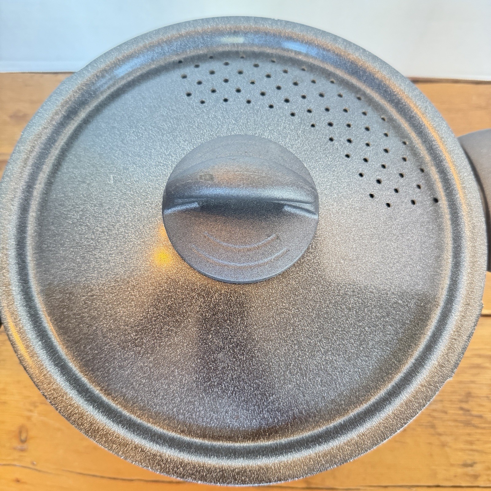 Megaware Black Stock Pot With Strainer Lid 6” Tall Made In Italy