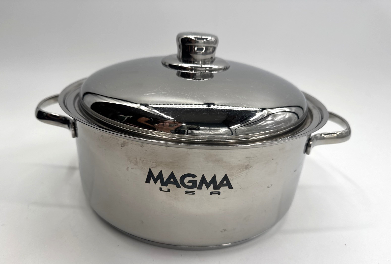 Magma Stock Pot with Lid Double Handle Magnetic Induction 18/10 Stainless Steel