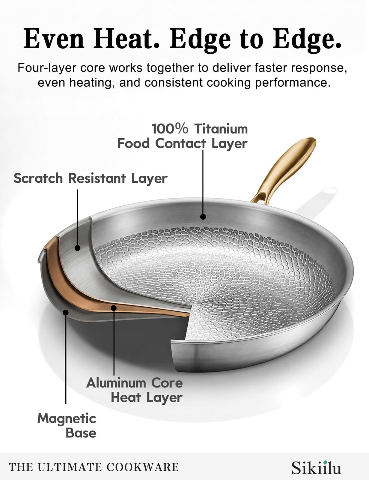 Sikiilu 12in titanium pan w/lid