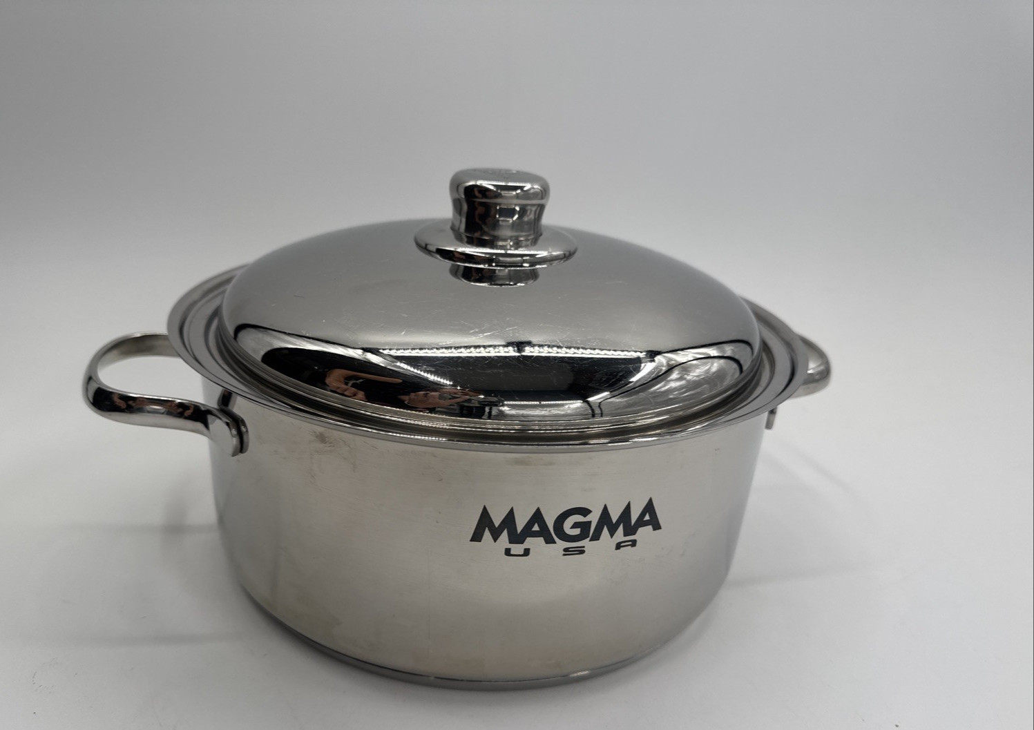 Magma Stock Pot with Lid Double Handle Magnetic Induction 18/10 Stainless Steel