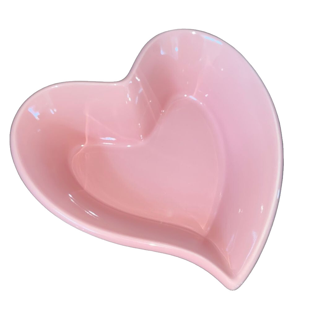 Chantal candy pink heart shaped 2 cup bakeware dish bowl new nwt