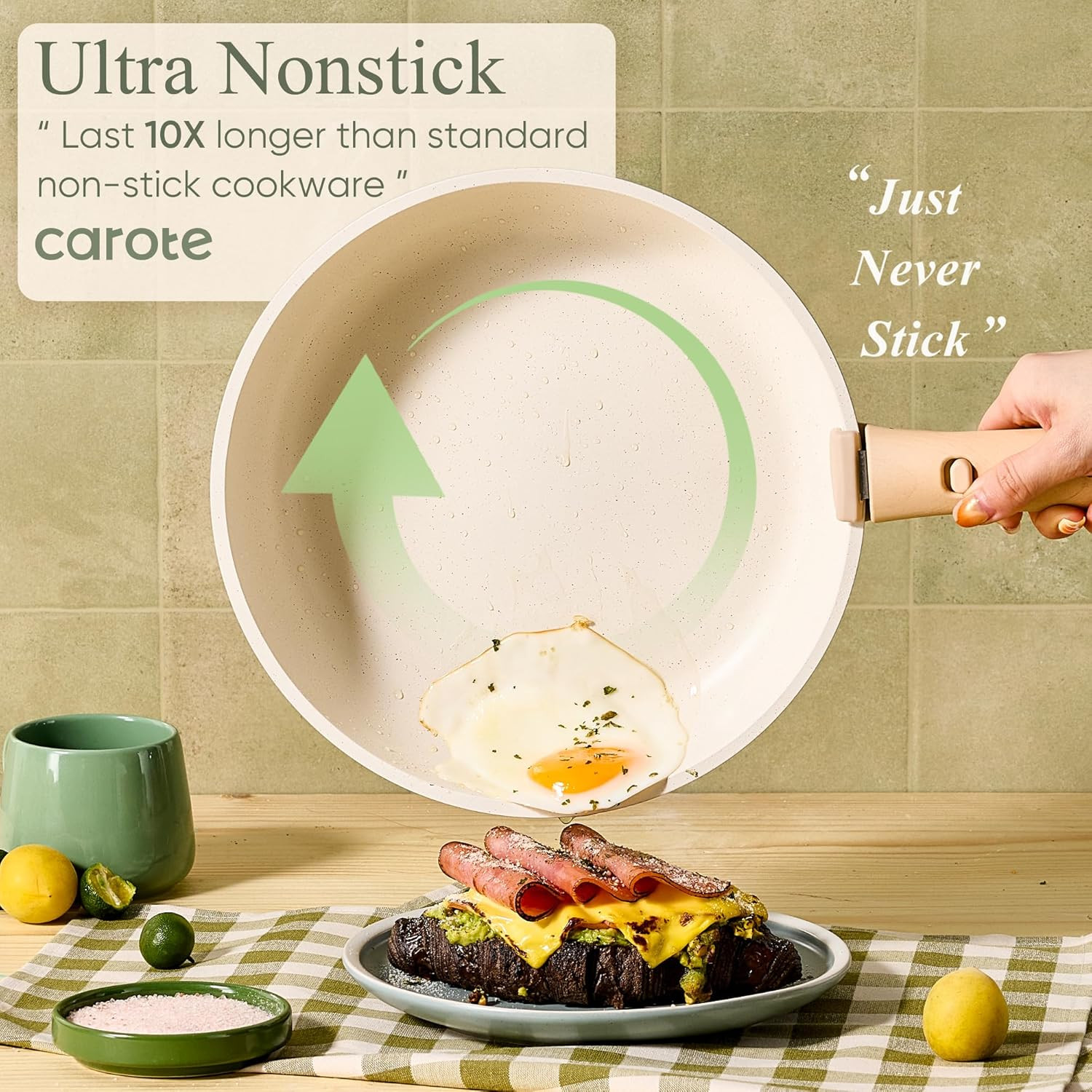 25Pcs Non Stick Cookware Set with Detachable Handle, Space Saving