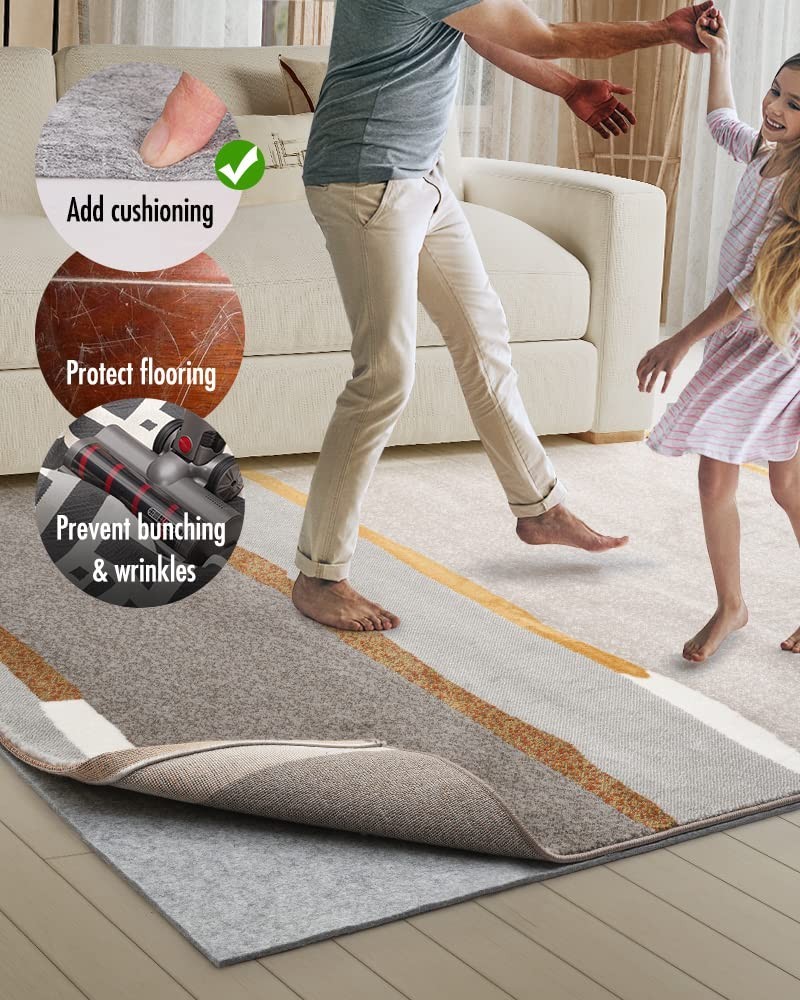 Resare Non Slip Rug Pad 7×10 Feet 1/4″ Thick Double-Sided for Area Rugs
