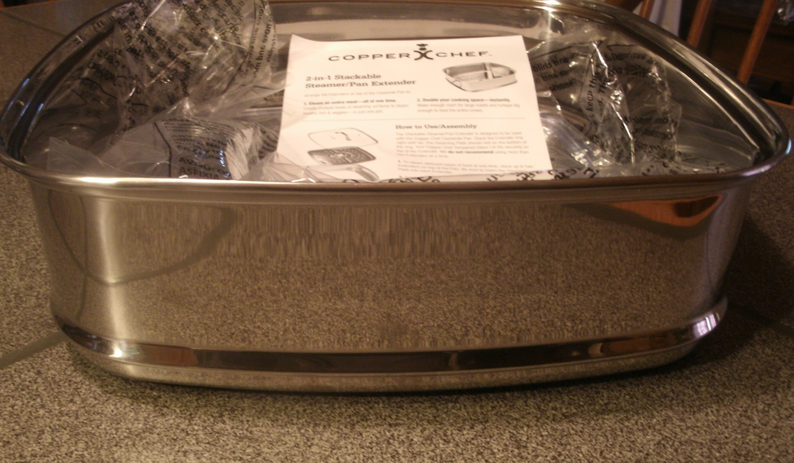 Copper Chef Stackable Steamer Pan Extender Ring & Tray