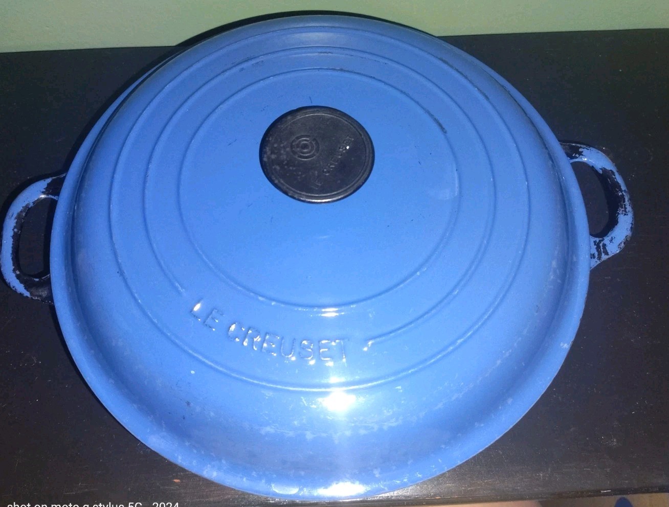 Le Creuset #30 Blue Enameled Cast Iron Braiser Buffet Casserole Pan w/Lid France