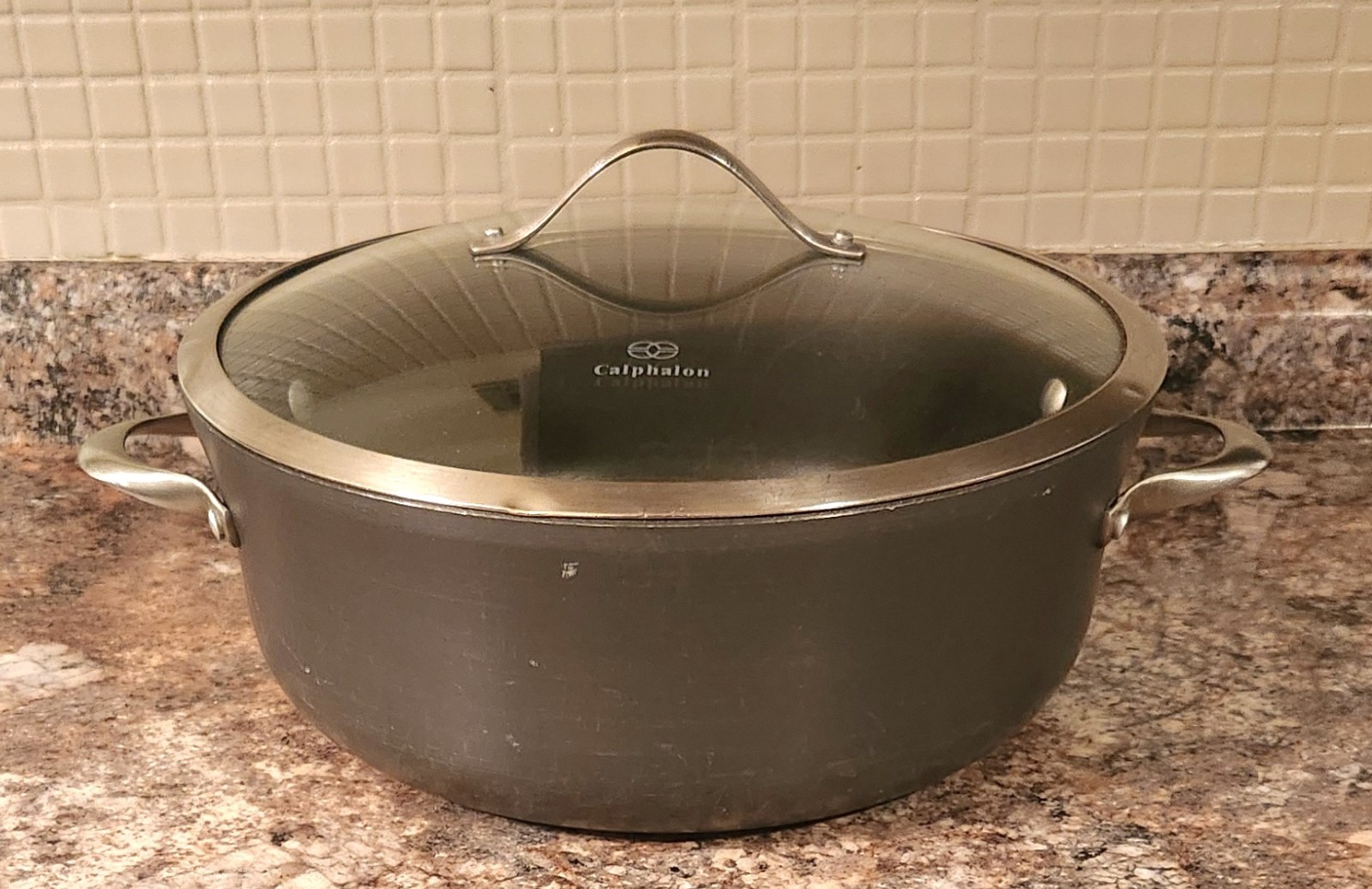 Calphalon 8.5 Qt Hard Anodized Dutch Oven Stock Pot w/ Glass Lid 8788 1/2
