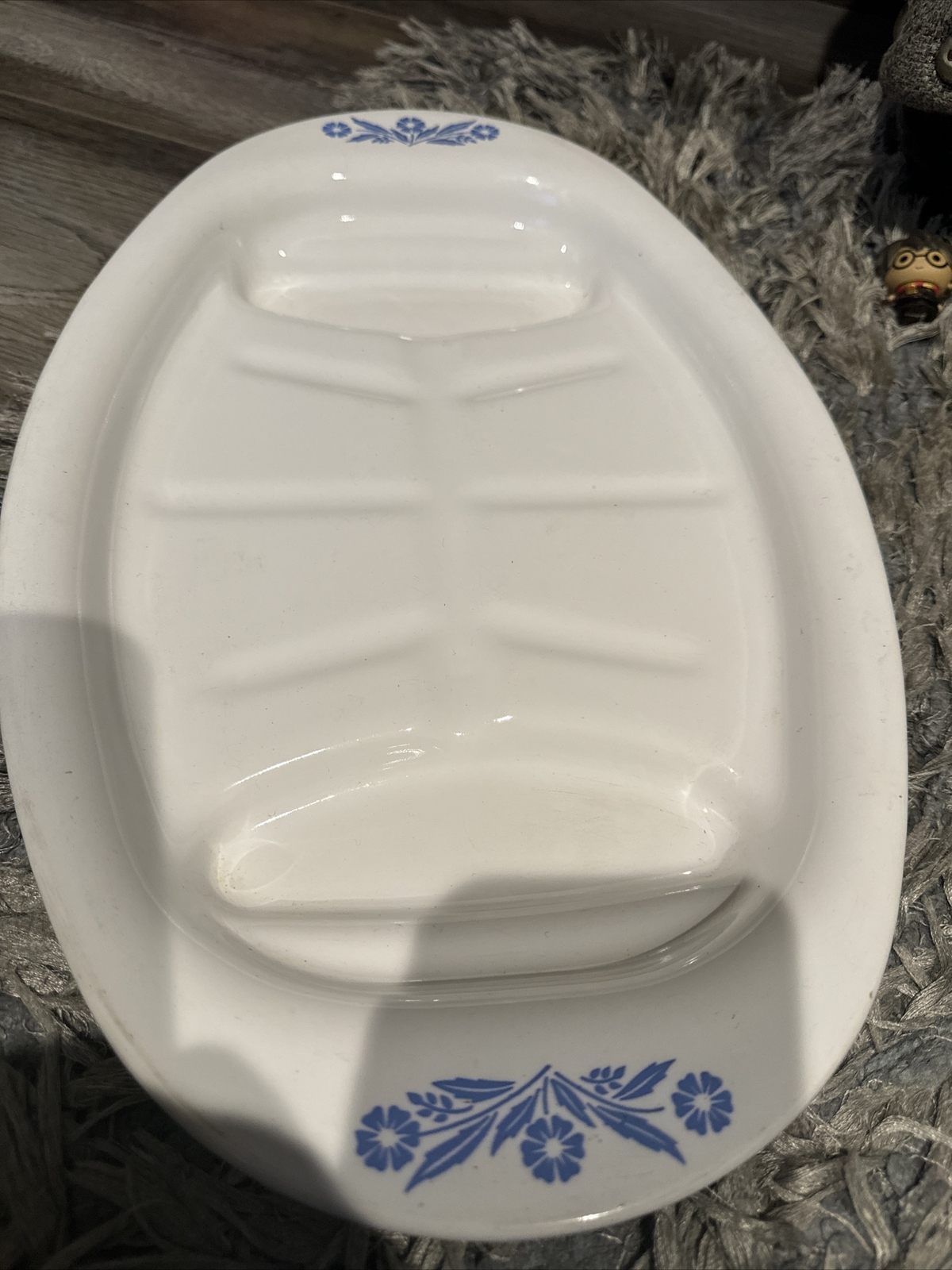 Vtg Corning Ware Blue Cornflower Meat Platter P-19 16.5”x10.5”