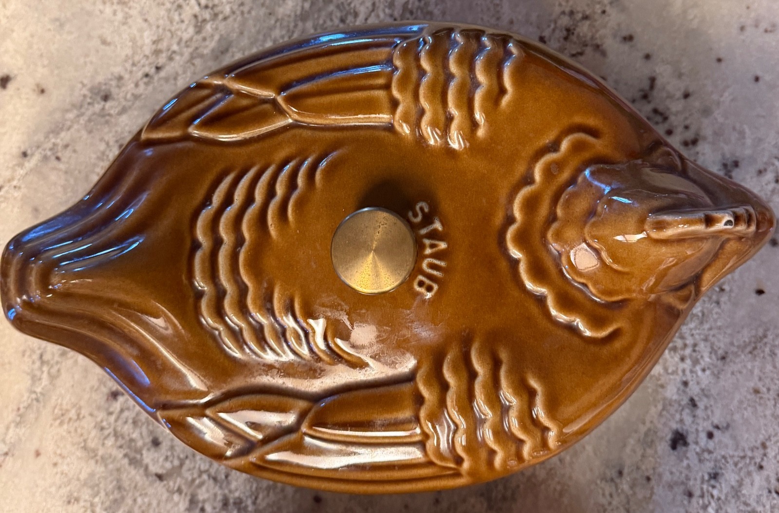 NEW 5 qt Staub Caramel Brown Cast Iron Chicken Cocotte Covered Casserole France
