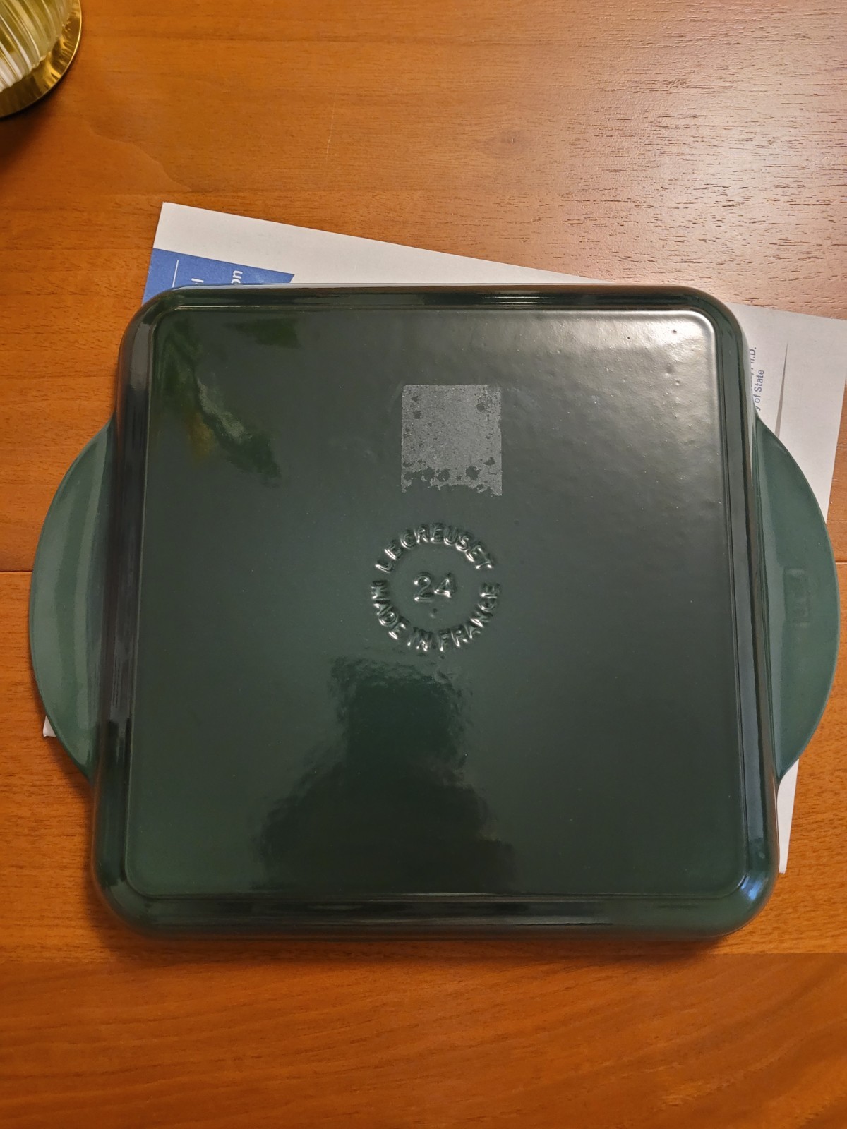 Le Creuset Signature Cast Iron 9.5 Inch Square Grill–Green