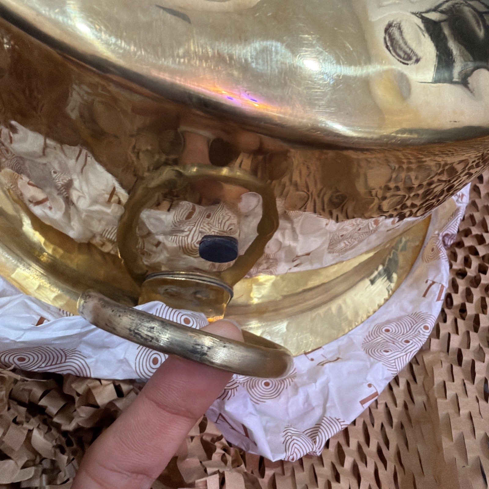 P•TAL Brass Stock Pot with Lid Naturally Nonstick and Toxin Free Pasta Pot 3 Qt