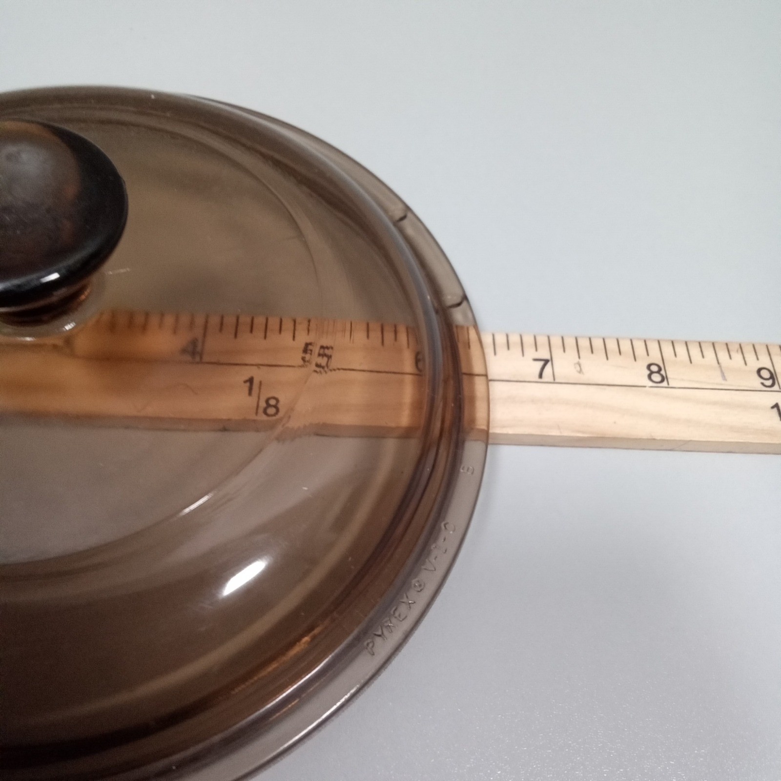 Pyrex Visions Amber Glass Replacement Lid V-1-C Brown 6.25 Inch Round V1C USA