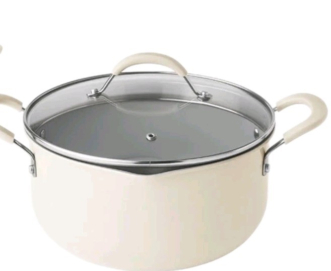 Pioneer Woman ~ SUTTON ~ CREAM ~ 5.5 Quart Dutch Oven w/Strainer Lid ~ Aluminum