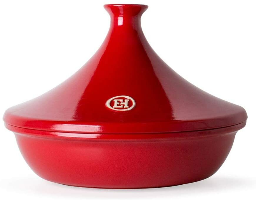 New Emile Henry Flame Ceramic Tagine 2.6 Quart Red Cone Lid – Versatile Cookware