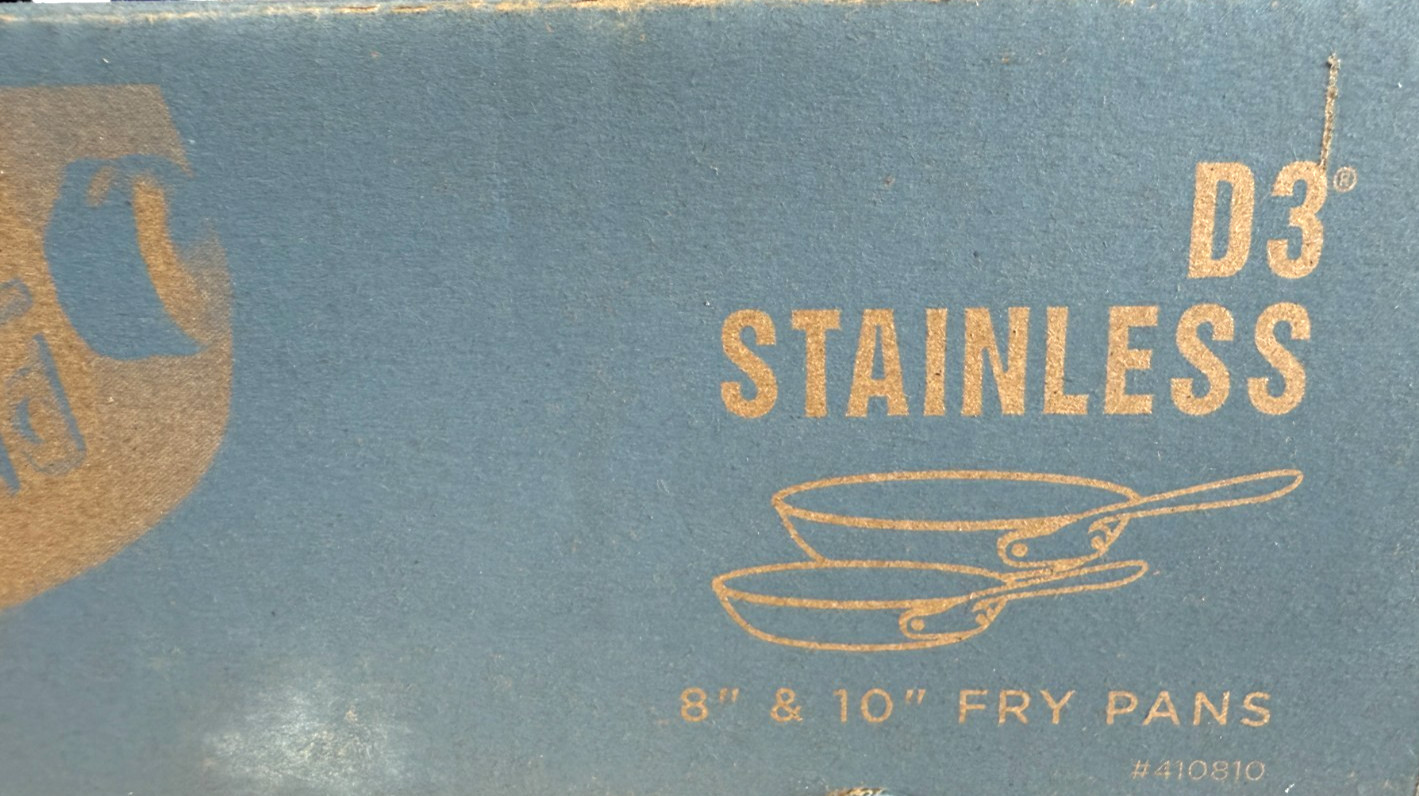 NEW OPEN All-Clad D3 Stainless Steel 3-Ply Bonded 2 Piece 8″ & 10″ Fry Pan Set