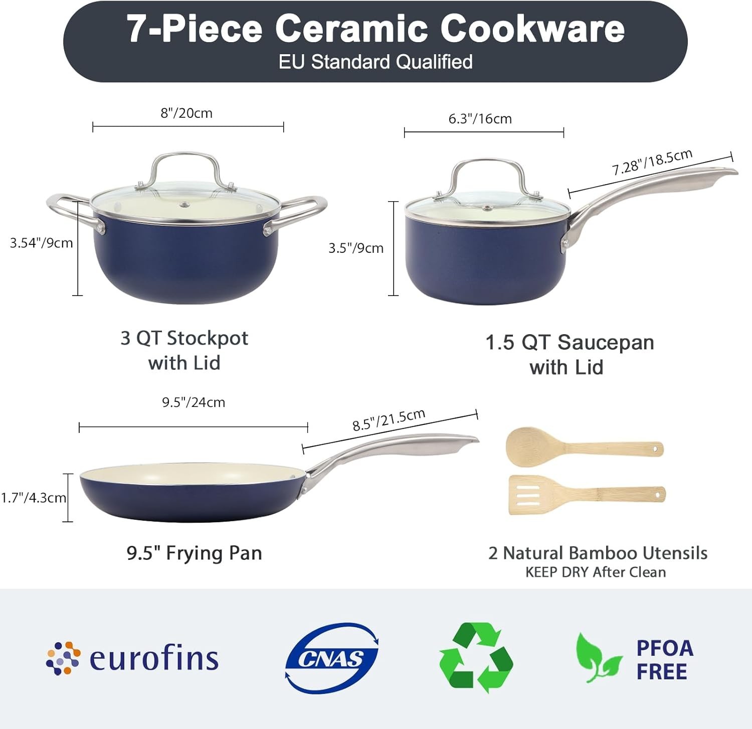 Induction Compatible 7-Piece Nonstick Cookware Set – Safe, Stylish & Functional