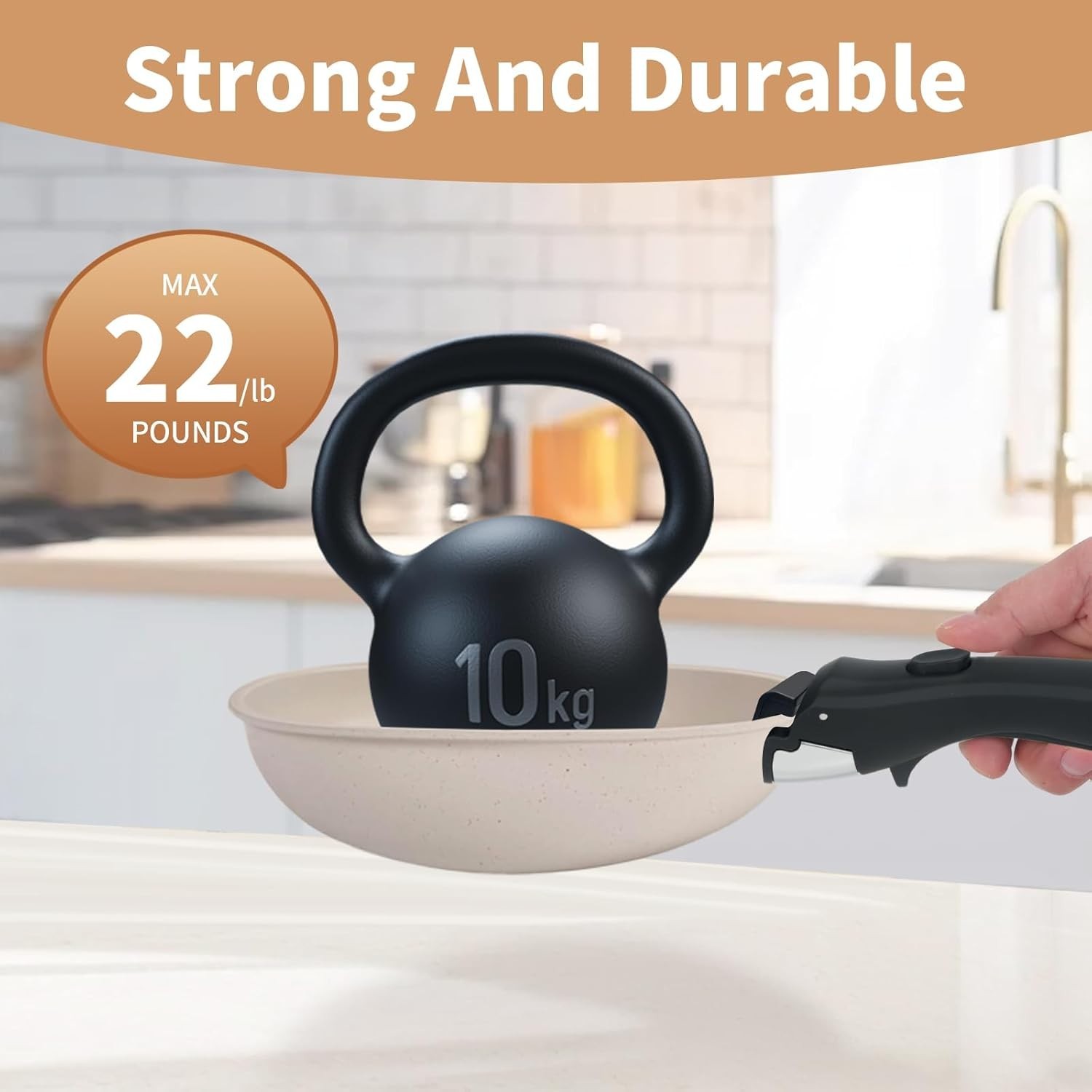 Black Detachable Handle for Thin Edge Cookware, 2 Pack