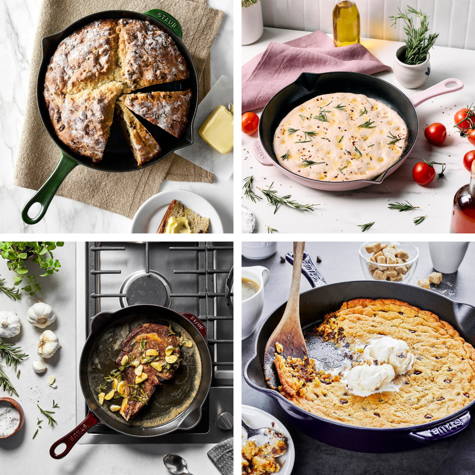 Staub 11″ Enameled Cast Iron Deep Skillet Fry Pan Made in France Color