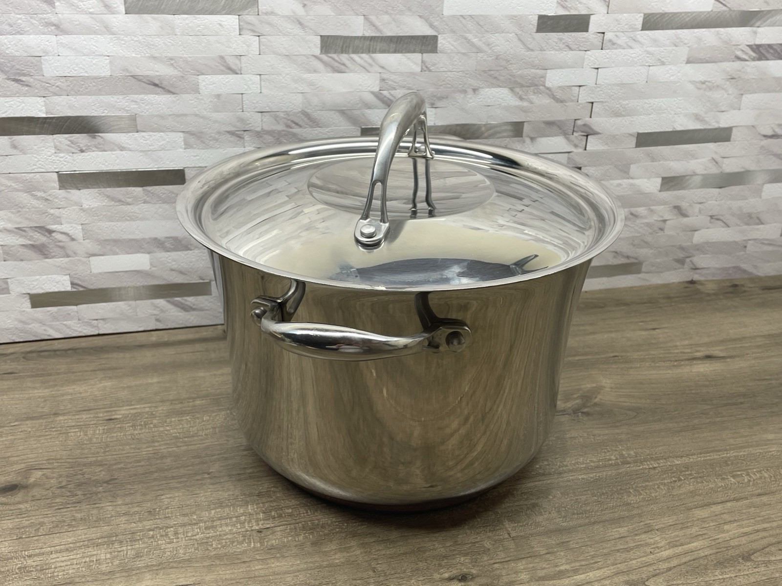 KIRKLAND SIGNATURE PROFESSIONAL QUALITY 8 Qt 7.5 L COPPER CORE STOCKPOT + LID