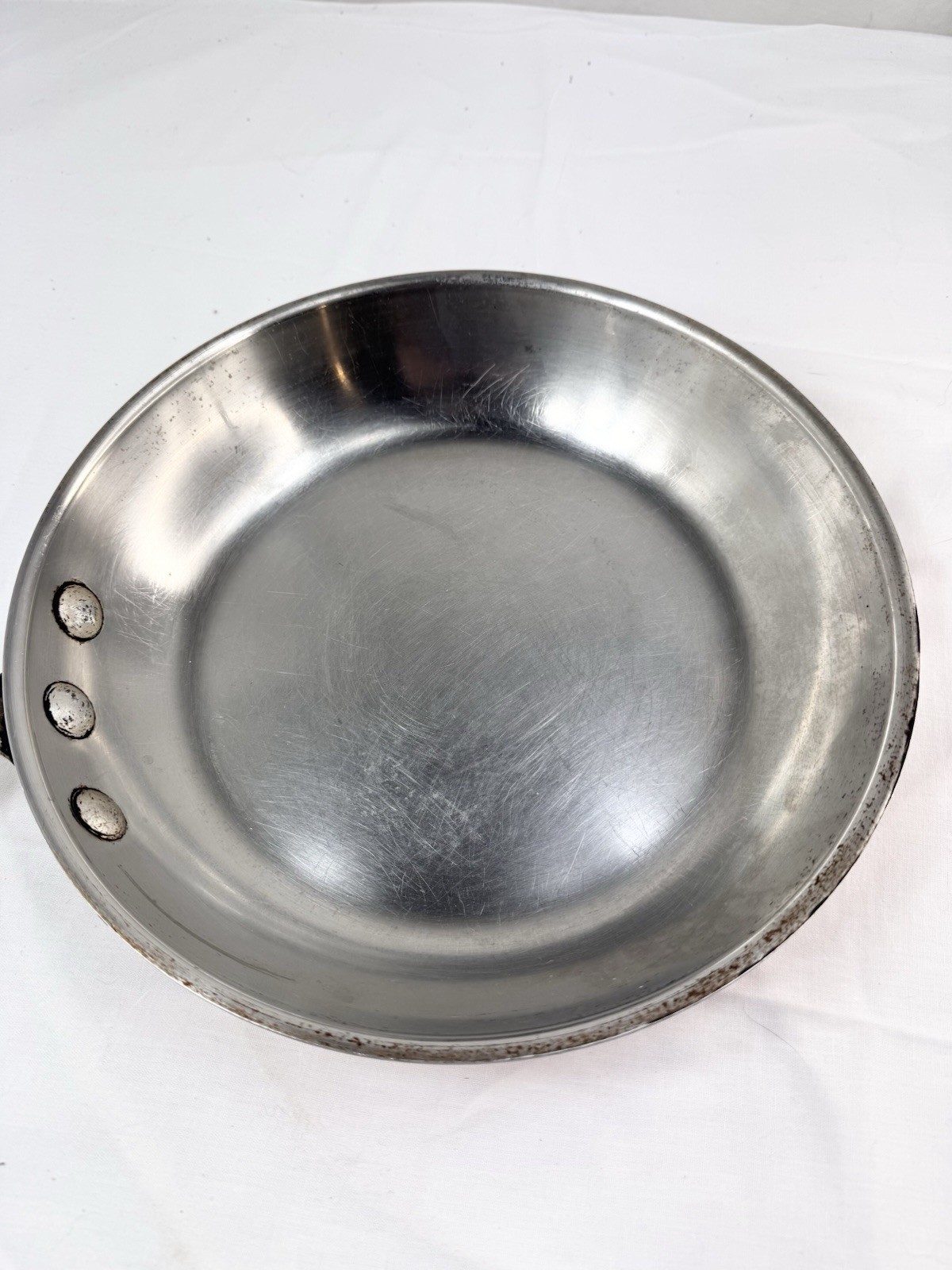 Vtg Cop R Chef 10.5″ Copper Frying Pan Skillet SS Brass USA 2″ high FreShip Read