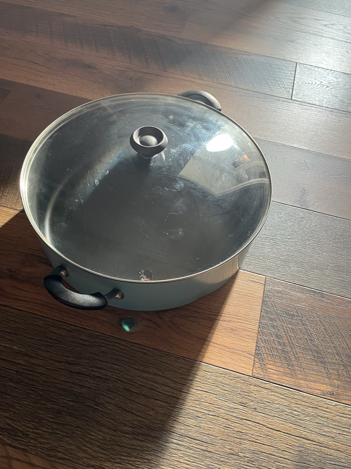 14” Farberware Aluminum Nonstick Pan With Lid Aqua Blue