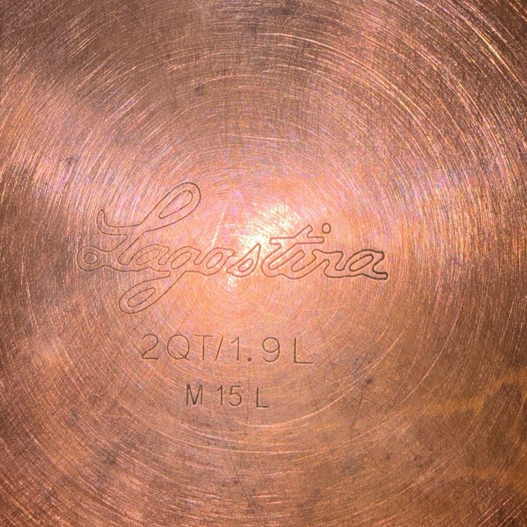 Lagostina Hammered Copper Clad Steel 2 Qt. / 1.9 L. Covered Pot