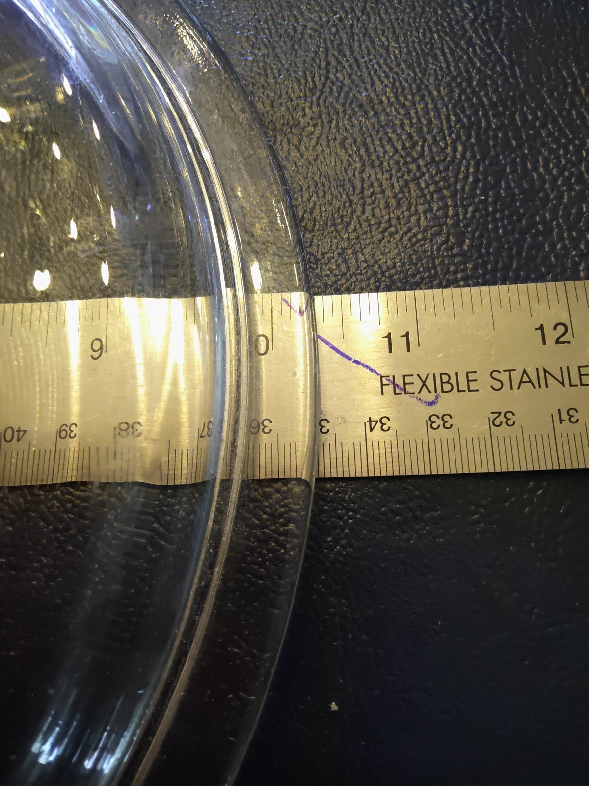 Clear Pyrex Crockpot Lid 9.25 In. Inner, 10.375 In. Outer Diameter Lid
