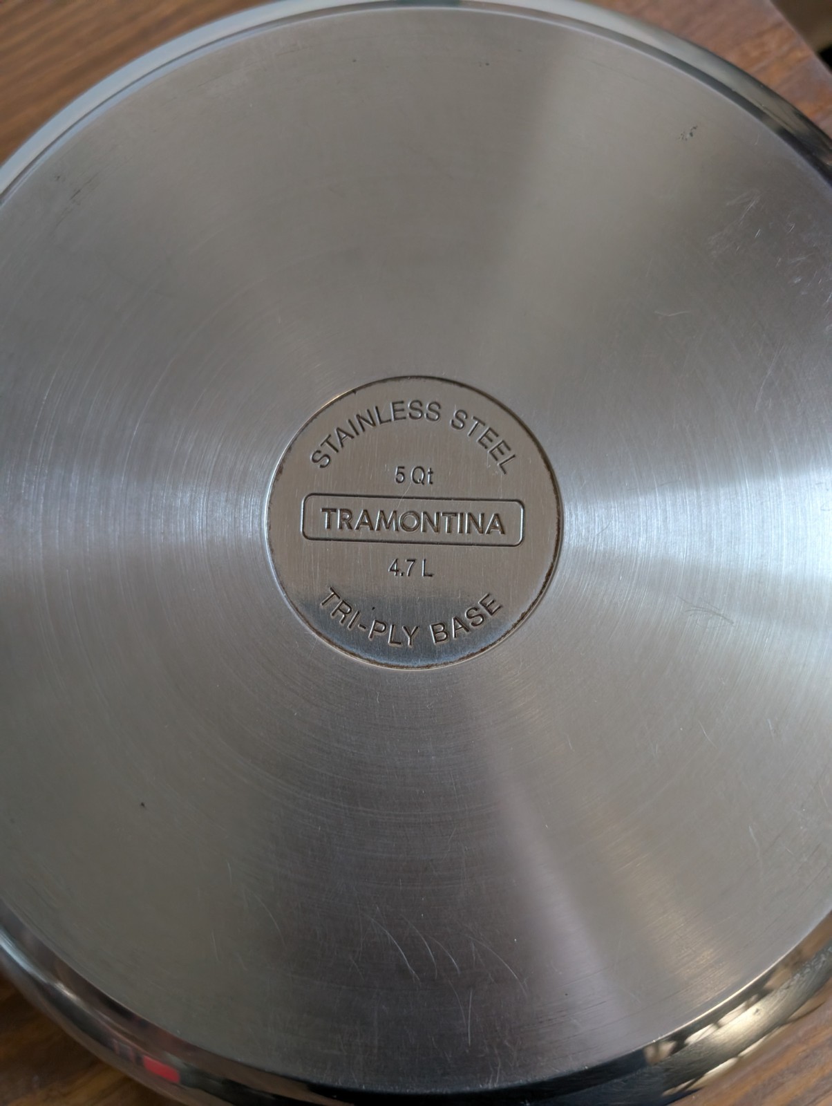 Tramontina 5 Qt Stainless Steel 12″ Saute Pan Tri Ply Base 4.7L No Lid