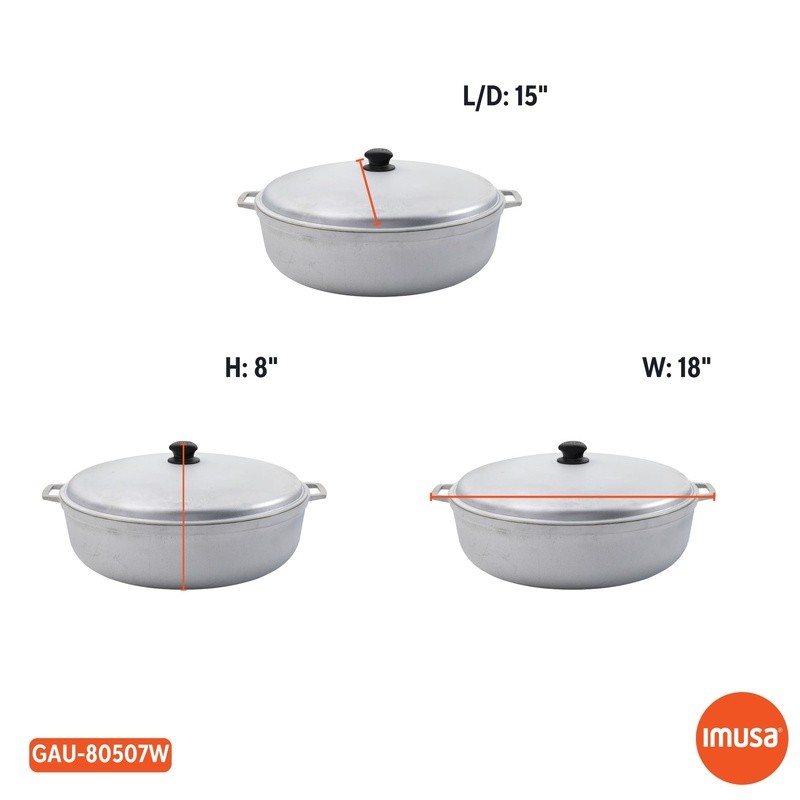 Versatile Cast Aluminum Caldero W/ Tight-Fitting Lid Cooking Soups Stews Rice US