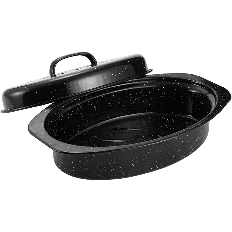 Small Roasting Pan Nonstick Carbon Steel Dishwasher Safe Oven Cookware New