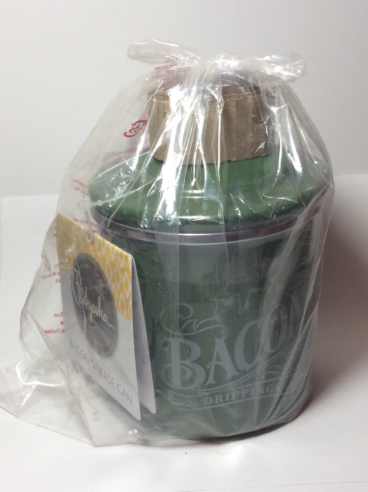 New BACON GREASE CAN Basil GREEN Enamel On Steel Storage Container Ayesha Curry