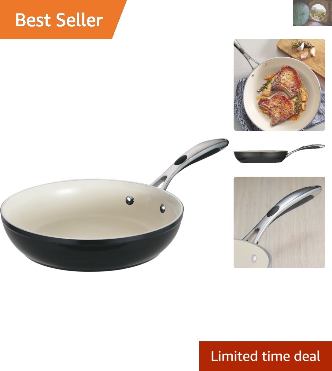 Elegant 12-Inch Nonstick Fry Pan with Soft-Grip Handles – Lifetime