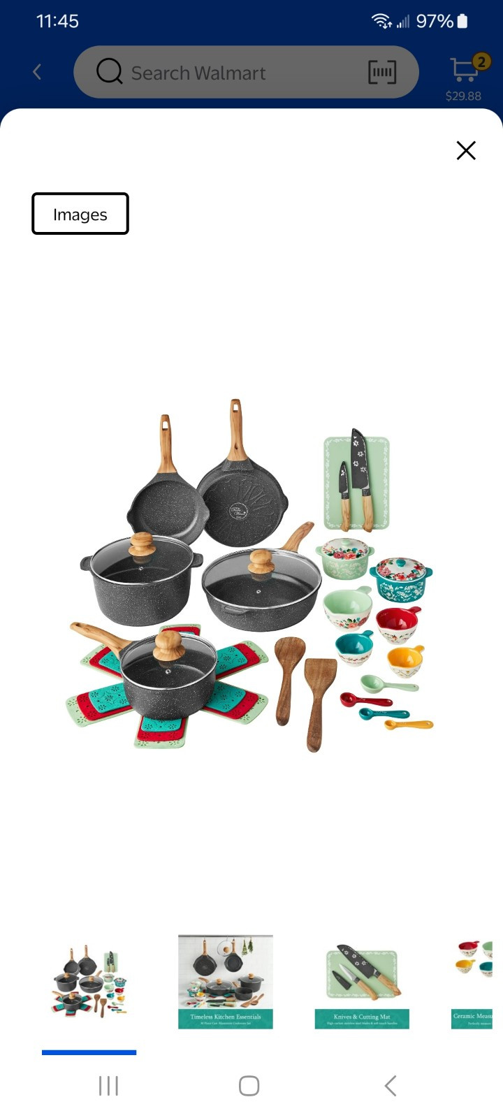 PIONEER WOMEN 30 piece Cookware Set Charcoal NEW IN BOX
